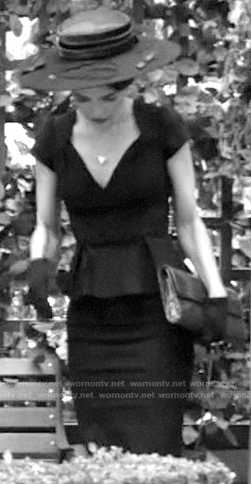 Victoria’s vintage style peplum dress and heels on The Young and the Restless