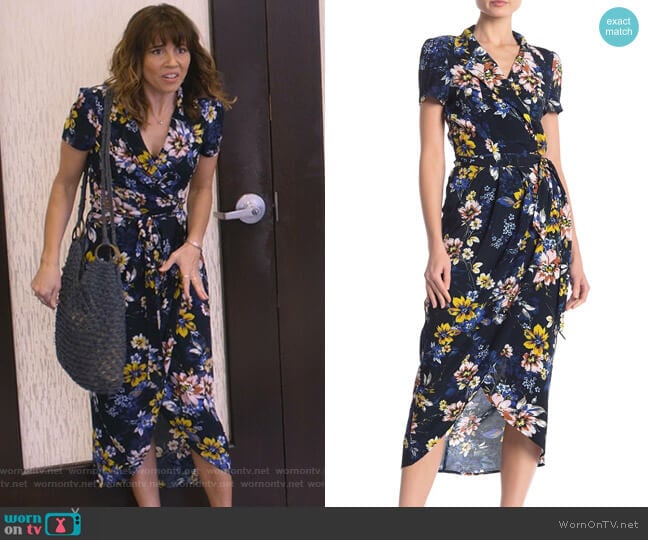 Yumi Kim Meet & Greet Floral Wrap Dress worn by Judy Hale (Linda Cardellini) on Dead to Me