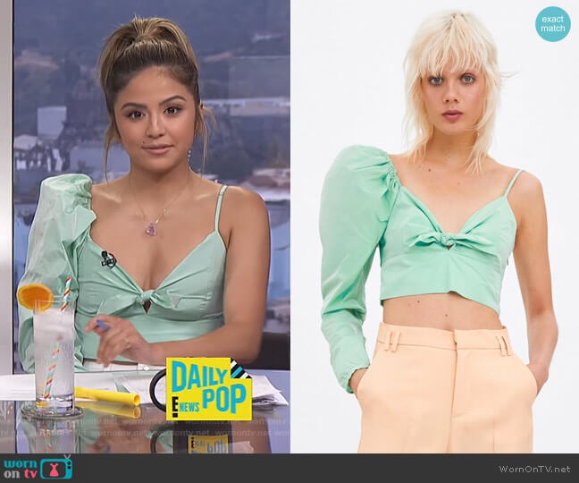 Zara Balloon Sleeve Top worn by Erin Lim on E! News