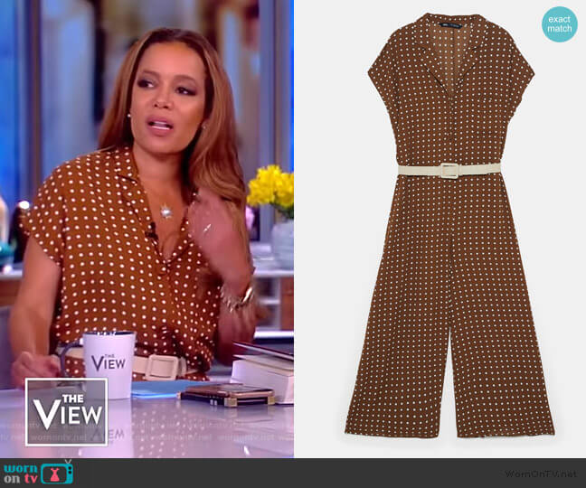 Zara Belted Polka Dot Jumpsuit worn by Sunny Hostin on The View
