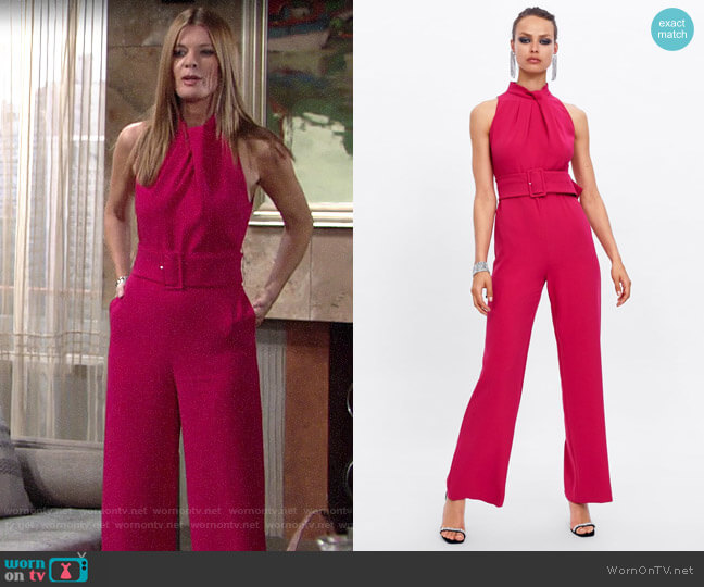 Zara Jumpsuit with Belt worn by Phyllis Summers (Michelle Stafford) on The Young and the Restless