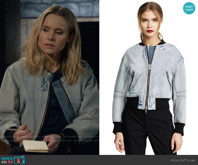 3.1 Phillip Lim Denim Bomber Jacket with Zip worn by Veronica Mars (Kristen Bell) on Veronica Mars