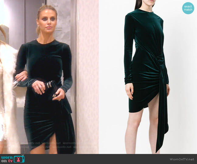 Alexandre Vauthier Velvet Draped Mini Dress worn by Dorit Kemsley on The Real Housewives of Beverly Hills