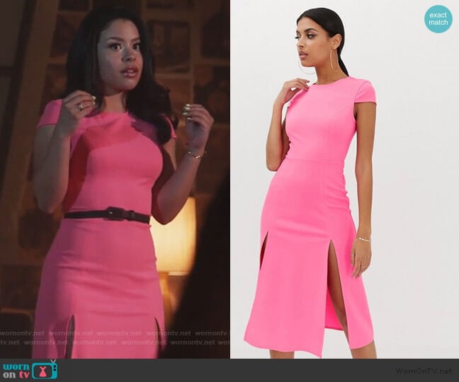 ASOS High Split Skater Midi Dress worn by Mariana Foster (Cierra Ramirez) on Good Trouble