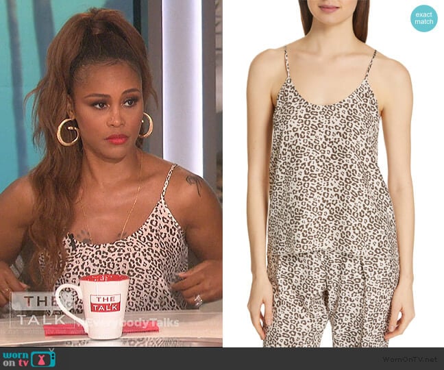 ATM Anthony Thomas Melillo Lunar Leopard Silk Camisole worn by Eve on The Talk
