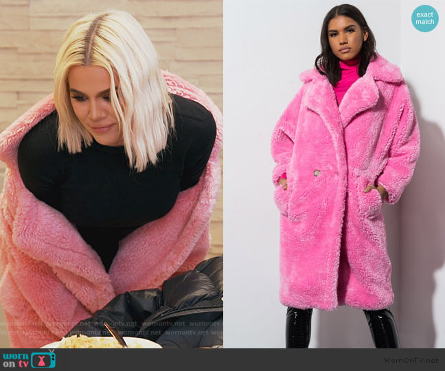 Akira Tour Life Teddy Peacoat worn by Khloe Kardashian on Keeping Up with the Kardashians
