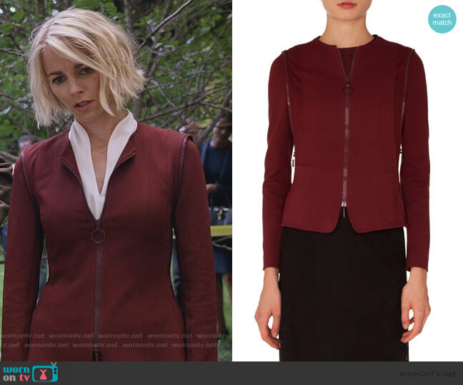 Akris Punto Zip Detail Jersey Jacket worn by Lizzie Needham (Bojana Novakovic) on Instinct