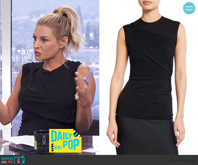 T by Alexander Wang Twisted Crepe Jersey Top worn by Morgan Stewart on E! News