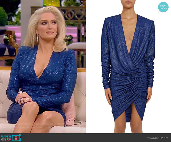 Alexandre Vauthier Microcrystal V-Neck Dress worn by Erika Jayne on The Real Housewives of Beverly Hills
