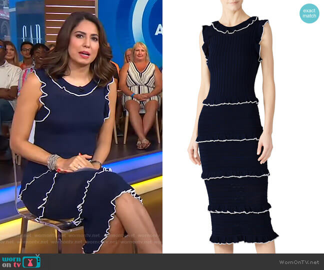 Alexia Admor Ruffle Trim Sheath Dress worn by Cecilia Vega on Good Morning America