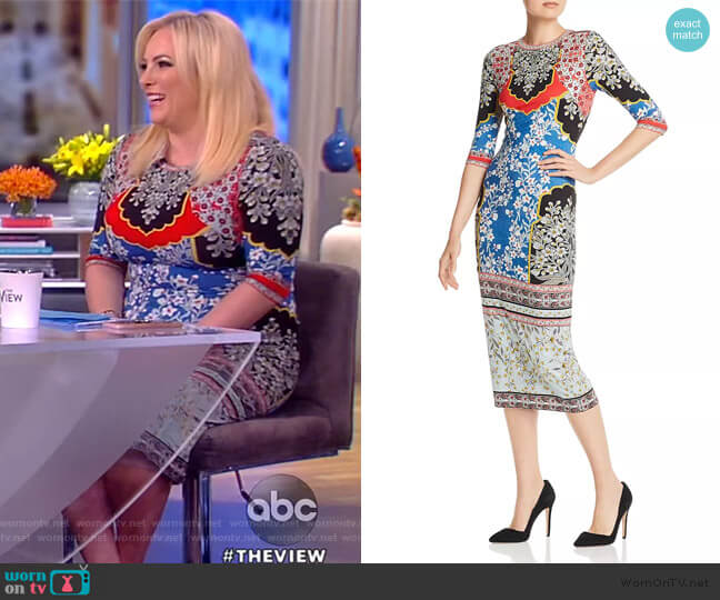 Alice + Olivia Delora Crew Neck Dress worn by Meghan McCain on The View