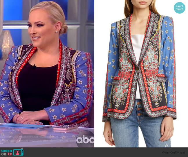 Alice + Olivia Macey Mix Print Blazer worn by Meghan McCain on The View