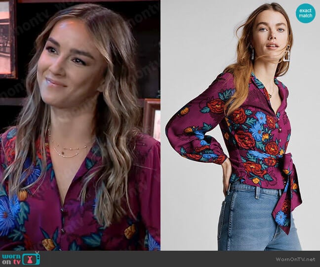 Moulinette Soeurs Maisie Blouse worn by Kristina Corinthos (Lexi Ainsworth) on General Hospital