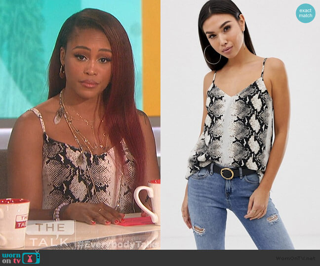 ASOS Snake Animal Print Cami worn by Eve on The Talk