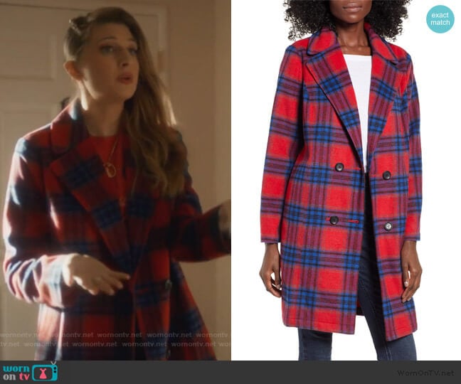 BP Plaid Double Breasted Coat worn by Nomi Segal (Emily Arlook) on Grown-ish