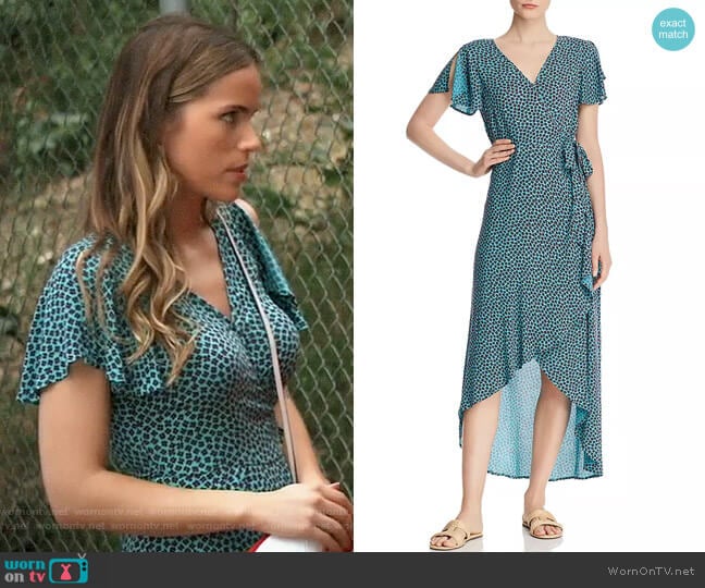 Band of Gypsies Martinique Floral Maxi Wrap Dress worn by Sasha Gilmore (Sofia Mattsson) on General Hospital