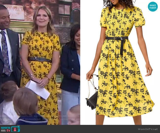Michael Michael Kors Botanical Pintucked Dress worn by Savannah Guthrie on Today