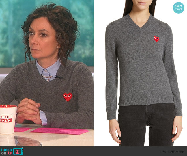 Comme Des Garcons Play Heart Wool Pullover worn by Sara Gilbert on The Talk