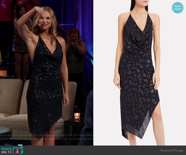 Cushnie Cowl Neck Halter Dress worn by Hannah Brown on The Bachelorette