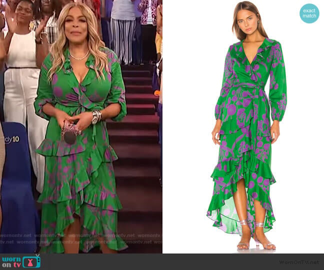 Cynthia Rowley Lanai Ruffle Wrap Dress worn by Wendy Williams on The Wendy Williams Show