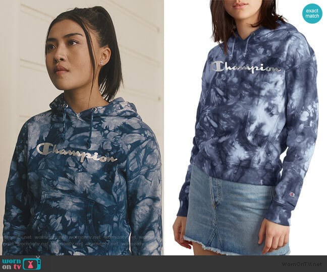 Champion Rib Panel Tie Dye Hoodie worn by Alex Portnoy (Brianne Tju) on Light as a Feather