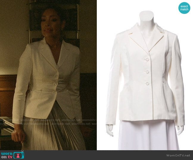 Christian Dior Structured Notched Lapel Blazer worn by Jessica Pearson (Gina Torres) on Pearson