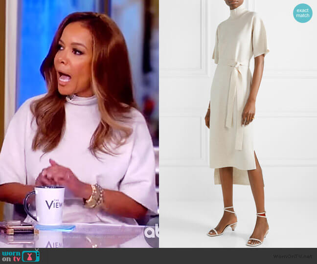 Co Short-Sleeve Mock-Neck Sweater Dress worn by Sunny Hostin on The View