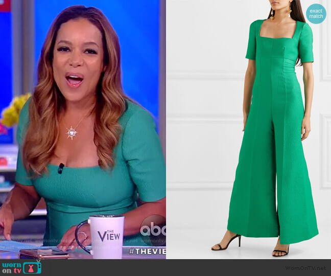 Emilia Wickstead Cloqué jumpsuit worn by Sunny Hostin on The View