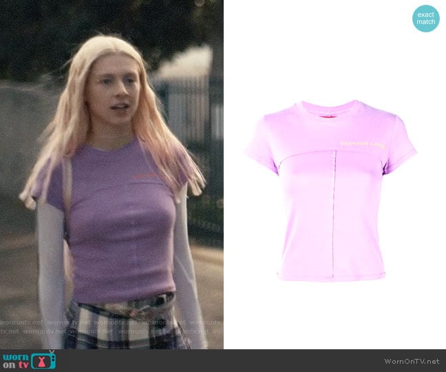 Eckhaus Latta Lapped Seam Baby Tee worn by Jules Vaughn (Hunter Schafer) on Euphoria