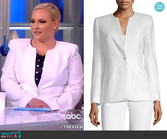 Elie Tahari Allegra Front-Snap Jacket worn by Meghan McCain on The View