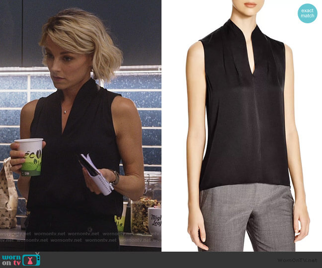 Elie Tahari Judith Silk Blouse worn by Lizzie Needham (Bojana Novakovic) on Instinct