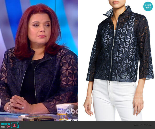 Elie Tahari Rainer Silk Floral Lace Jacket worn by Ana Navarro on The View
