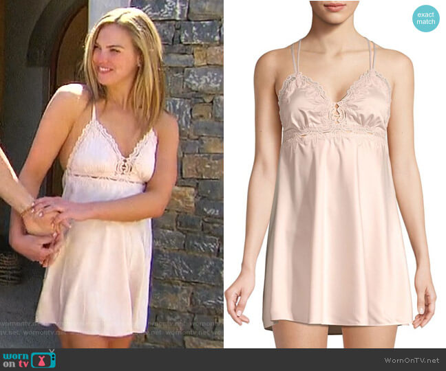 Flora Nikrooz Othela Charmeuse Chemise worn by Hannah Brown on The Bachelorette