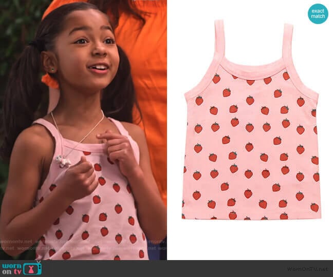Forever 21 Girls Strawberry Graphic Tank Top worn by Ami (Jordyn Raya James) on Family Reunion