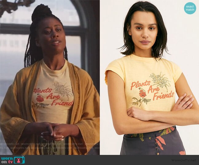 Free People Plants Are Friends Muscle Tee worn by Malika Williams (Zuri Adele) on Good Trouble