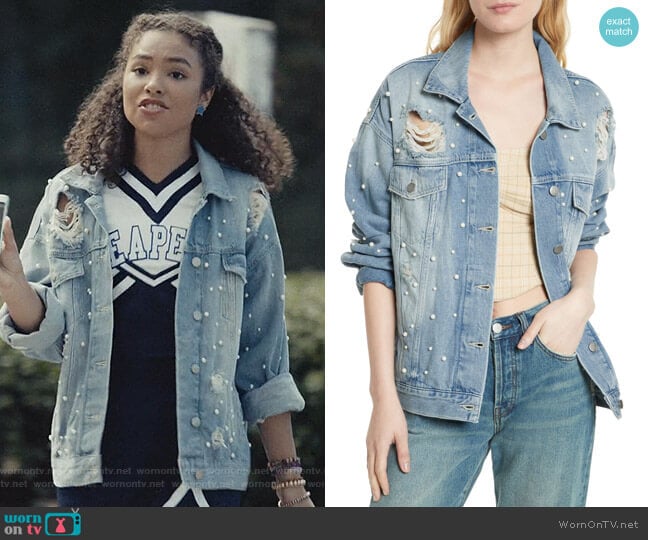 Free People Sunday Funday Trucker worn by Olivia Reynolds (Jessica Sula) on Scream