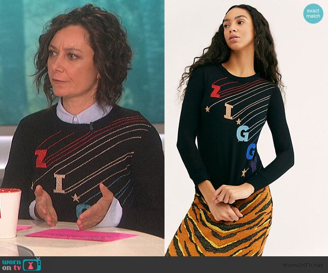 Free People Ziggy Sweater worn by Sara Gilbert on The Talk