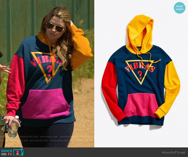 Guess x J Balvin Vibras Colorblock Hoodie Sweatshirt worn by Mischa Barton (Mischa Barton) on The Hills New Beginnings
