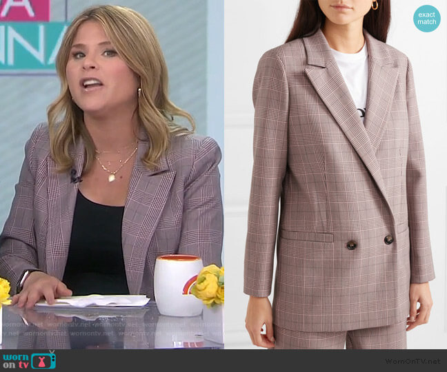 Ganni Checked Cady Blazer worn by Jenna Bush Hager on Today