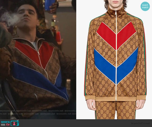 Gucci GG technical jersey jacket worn by Vivek Shah (Jordan Buhat) on Grown-ish