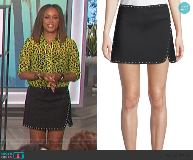 Helmut Lang Studded Miniskirt worn by Eve on The Talk