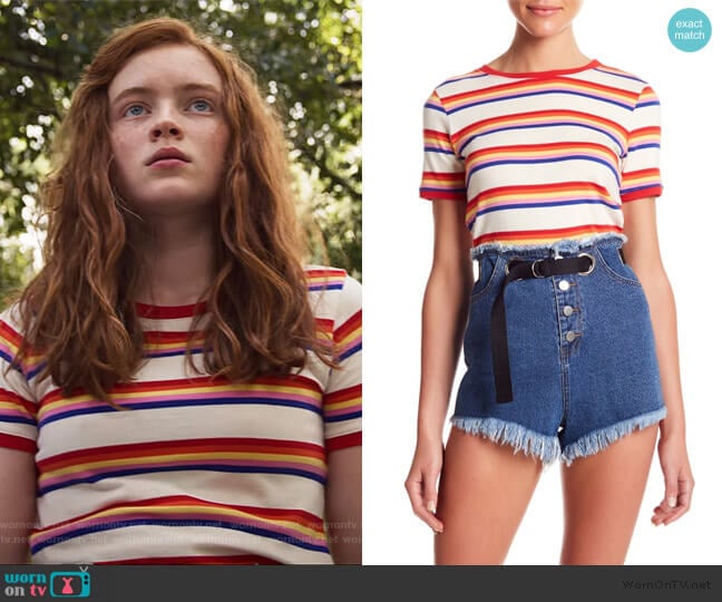 Honey Punch Striped Ringer Tee worn by Max (Sadie Sink) on Stranger Things