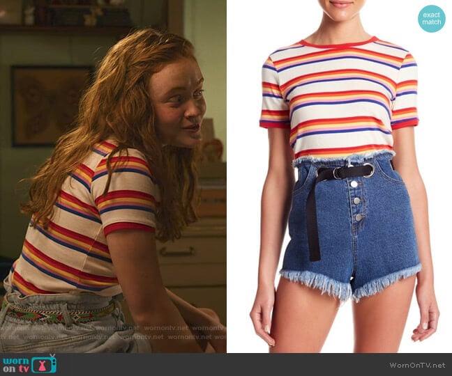 Honey Punch Striped Ringer Tee worn by Max (Sadie Sink) on Stranger Things