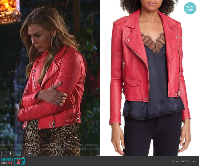 IRO Ashville Moto Jacket worn by Hannah Brown on The Bachelorette