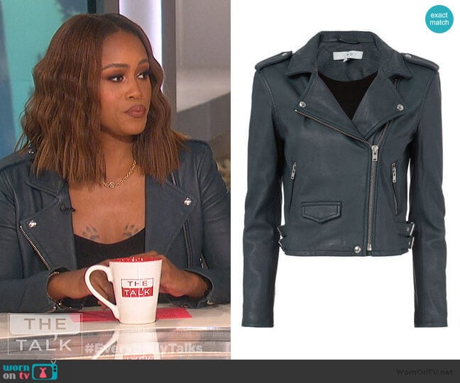 IRO Ashville Leather Moto Jacket worn by Eve on The Talk
