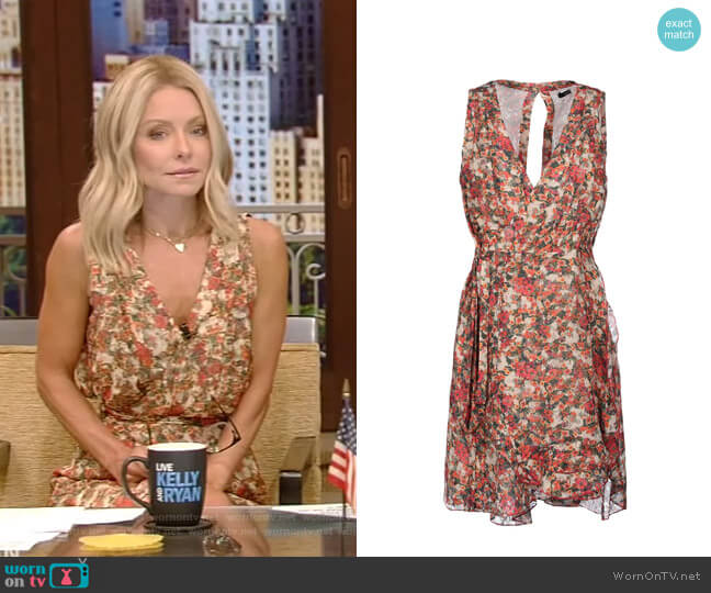 Isabel Marant Floral Short Dress worn by Kelly Ripa on Live with Kelly and Mark