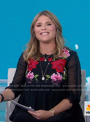 Jenna’s black floral embroidered dress on Today