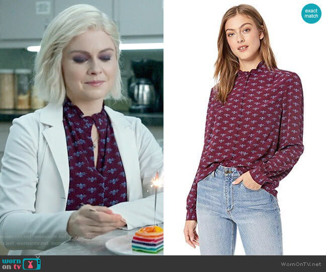Joie Mintee Blouse in Blackberry worn by Liv Moore (Rose McIver) on iZombie