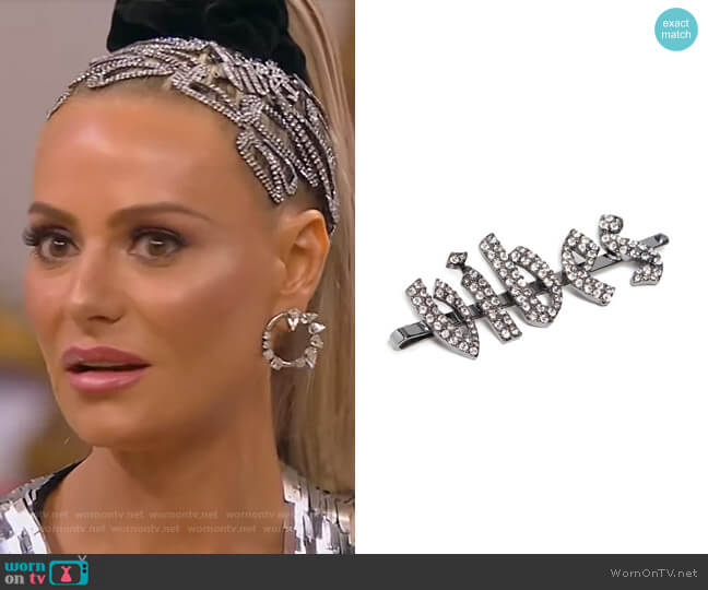 Kitsch x Justine Marjan Rhinestone Gothic Vibes Barrette worn by Dorit Kemsley on The Real Housewives of Beverly Hills