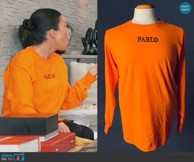 Kanye West The Life of Pablo Sweatshirt worn by Kourtney Kardashian on Keeping Up with the Kardashians